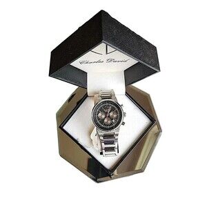 Vintage Charles David Men's Magma SS Wristwatch w/ Stainless Steel band.